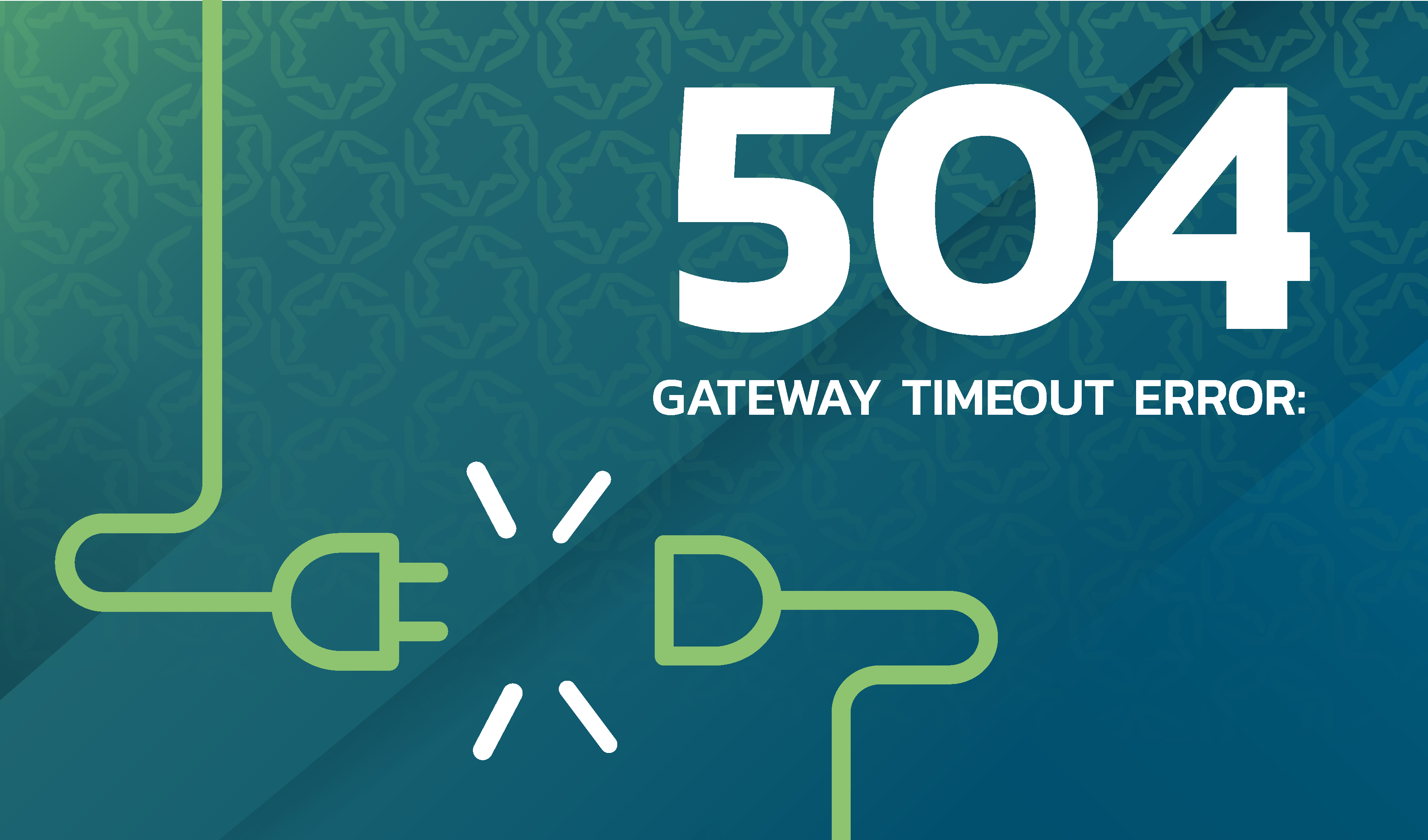 504 gateway timeout error - image shows a connection of two cables which have come apart and are no longer connected